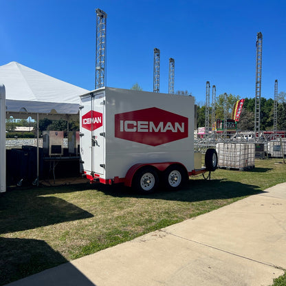 ICEMAN Event trailer pre-loaded with 3,800 lb. of ice. 20 lb bags. Perfect for festivals and events!

